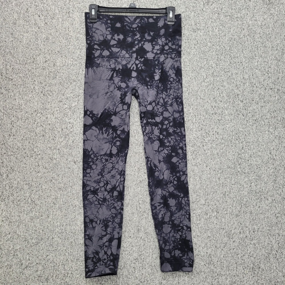 Bagatelle‎ Collection Womens M Tie Dye Seamless High Rise Leggings Black Gray